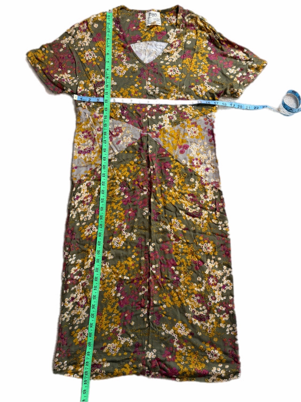 Anthropologie Saturday/Sunday for Tiny by Anthropologie Olive Floral Dress XS - Picture 11 of 14
